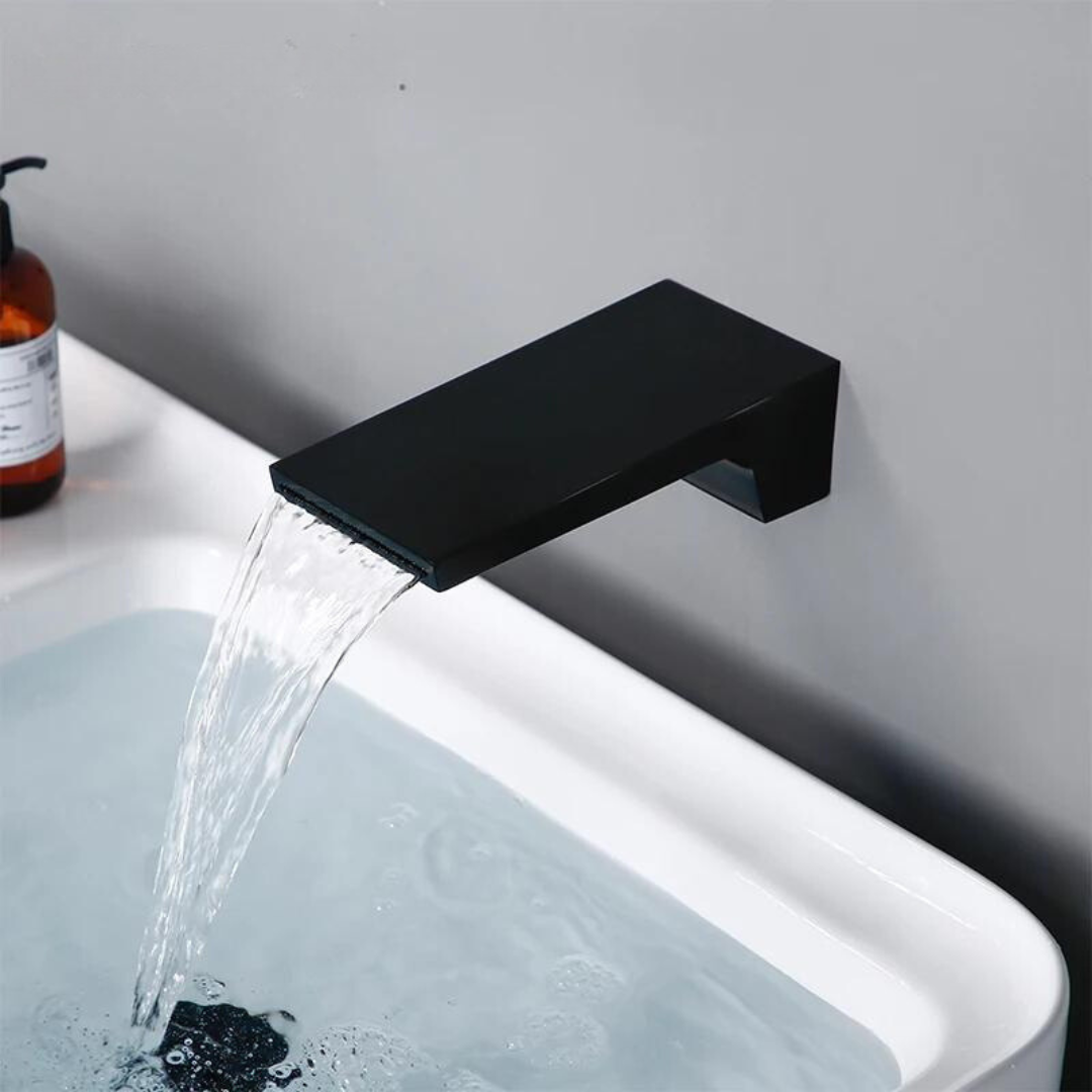 Robinet de lavabo mural en cascade – Robinet de salle de bain moderne en laiton avec mélangeur à levier unique