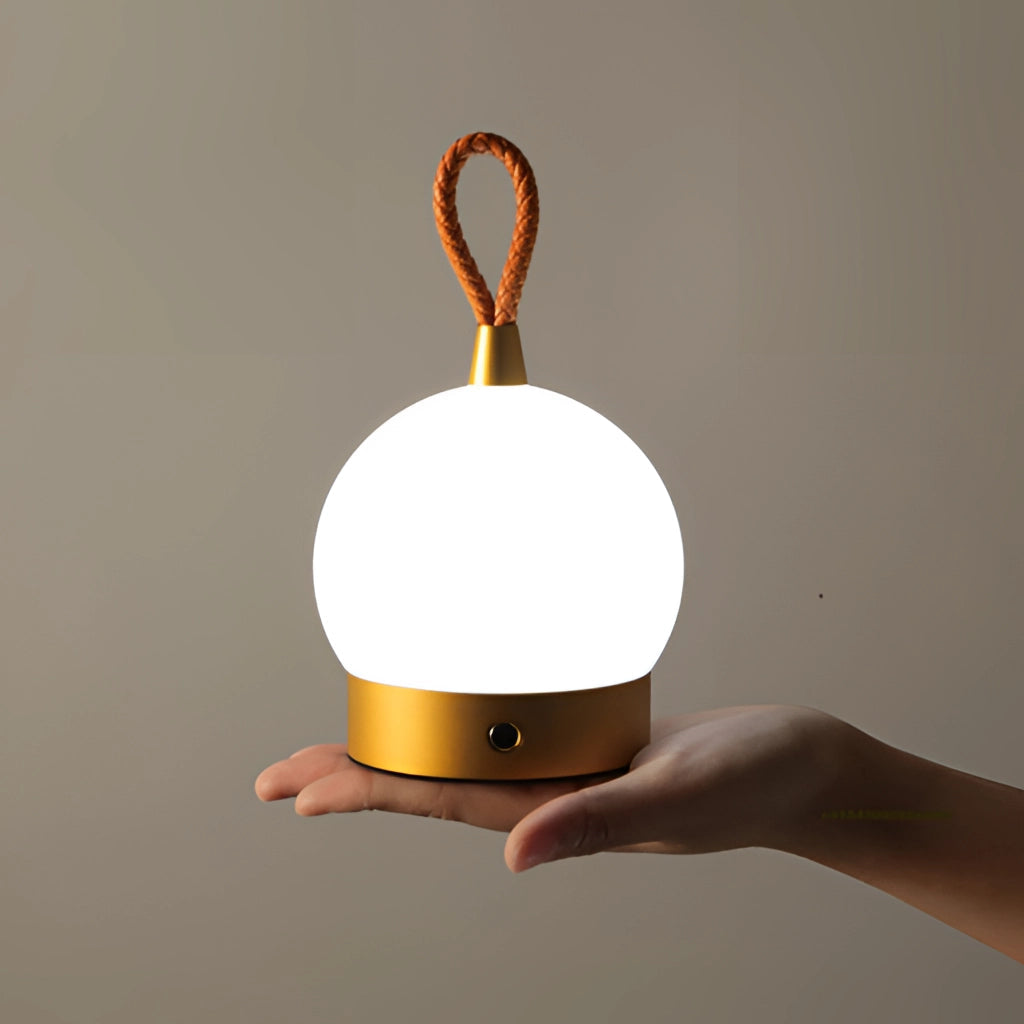 Lampe de table LED sans fil et étanche – Design orb portable avec fonction de charge rapide, pour intérieur et extérieur