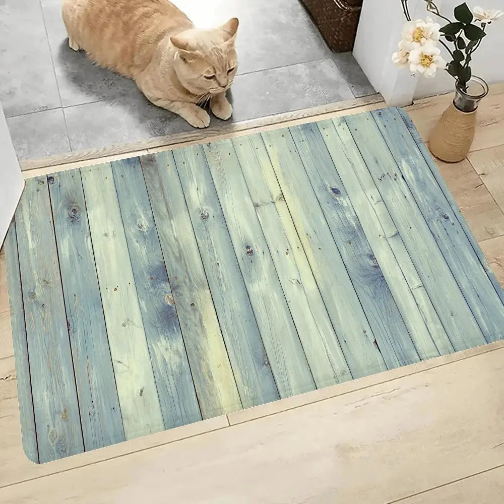 Tapis de sol en PVC imperméable avec motif bois – Élégant et robuste pour l'entrée et la salle de bain