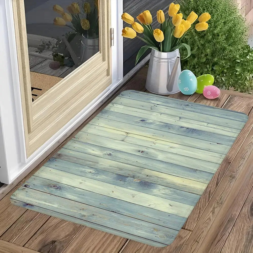 Tapis de sol en PVC imperméable avec motif bois – Élégant et robuste pour l'entrée et la salle de bain