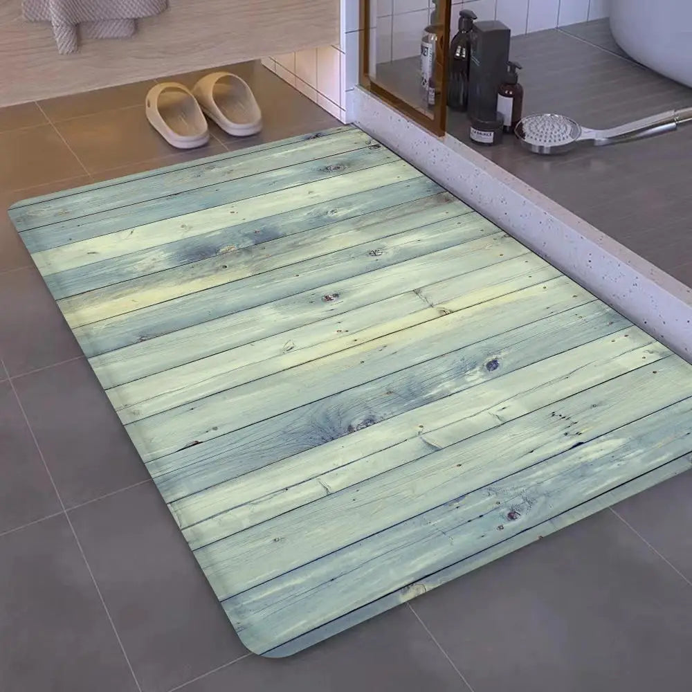 Tapis de sol en PVC imperméable avec motif bois – Élégant et robuste pour l'entrée et la salle de bain