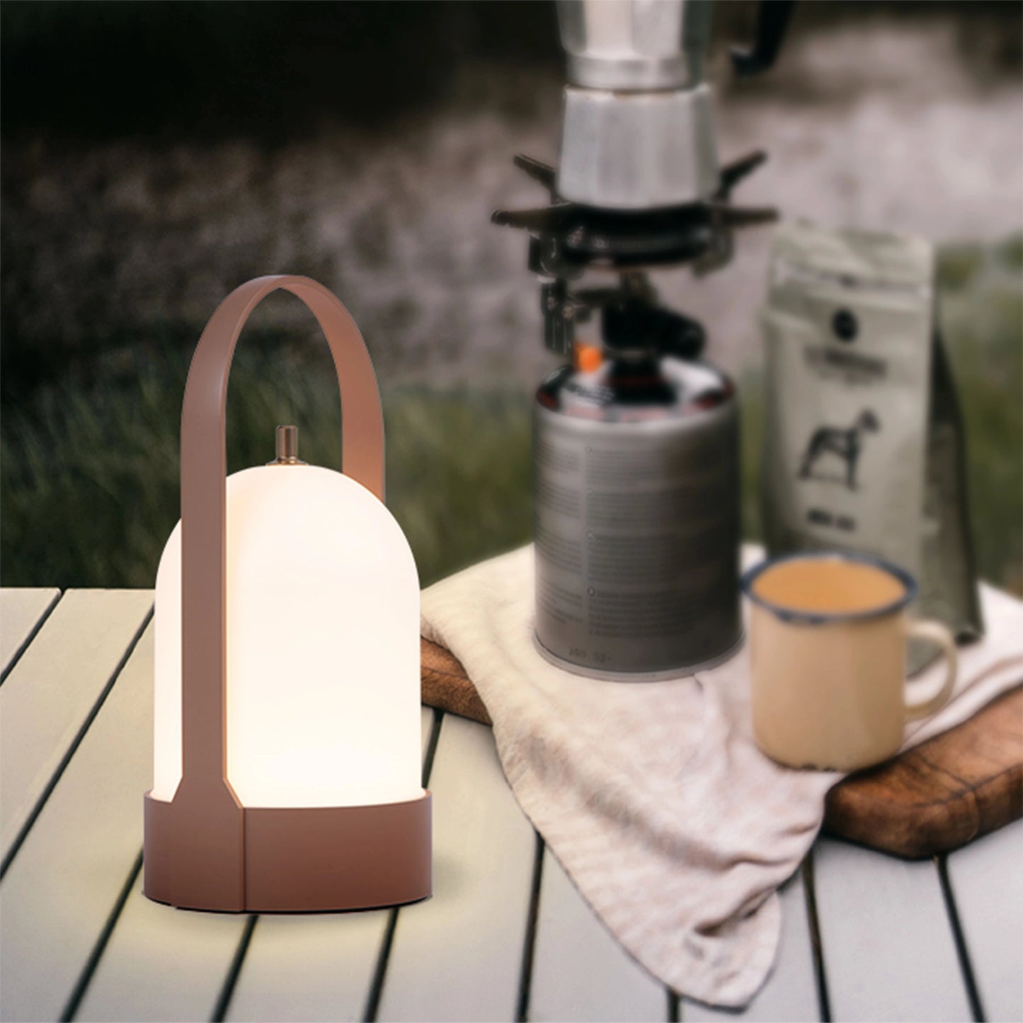 Lampe de table rechargeable avec variation tactile - lumière LED 3000K, 4 niveaux de luminosité, batterie 4000mAh