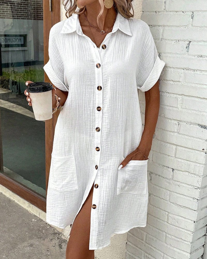 Robe Chemise Confortable en Polyester – Femme – Mélanie
