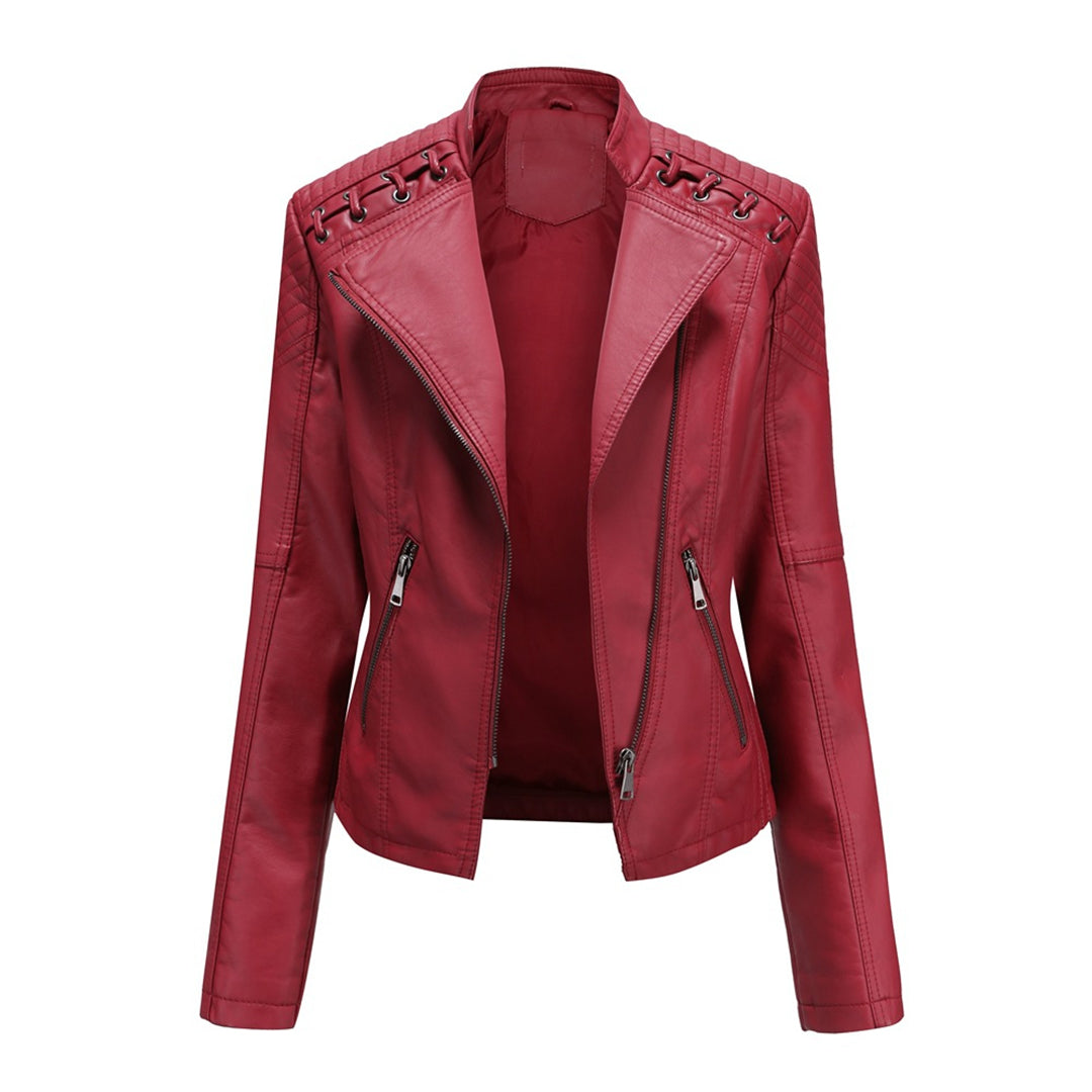Veste de motard pour femmes en cuir imitation - look détendu et cool pour chaque saison