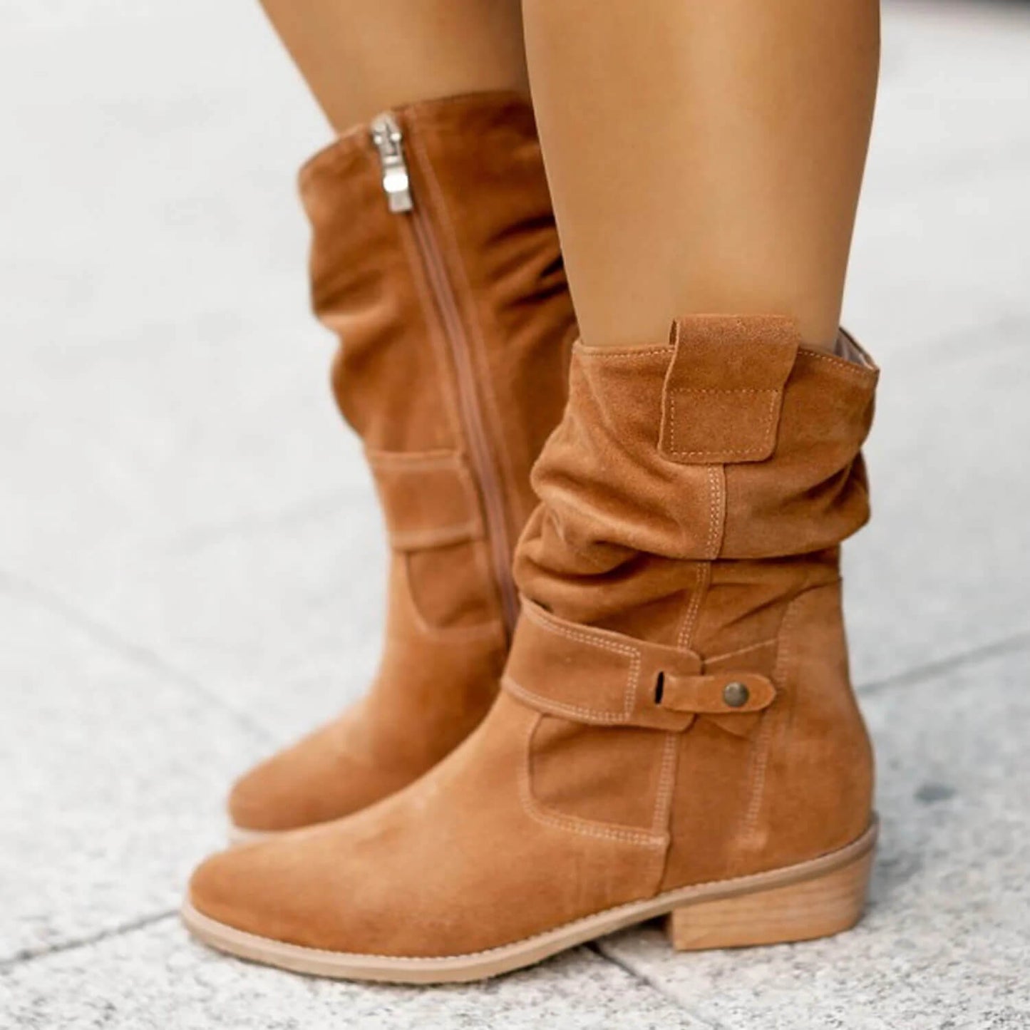 Bottes en Daim Confortables pour Femmes