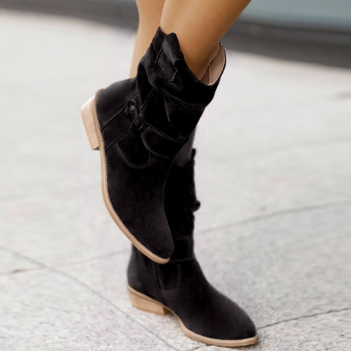 Bottes en Daim Confortables pour Femmes