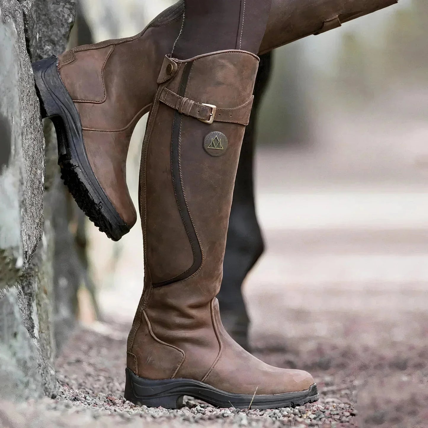 Bottes Imperméables avec Boucles Sous le Genou