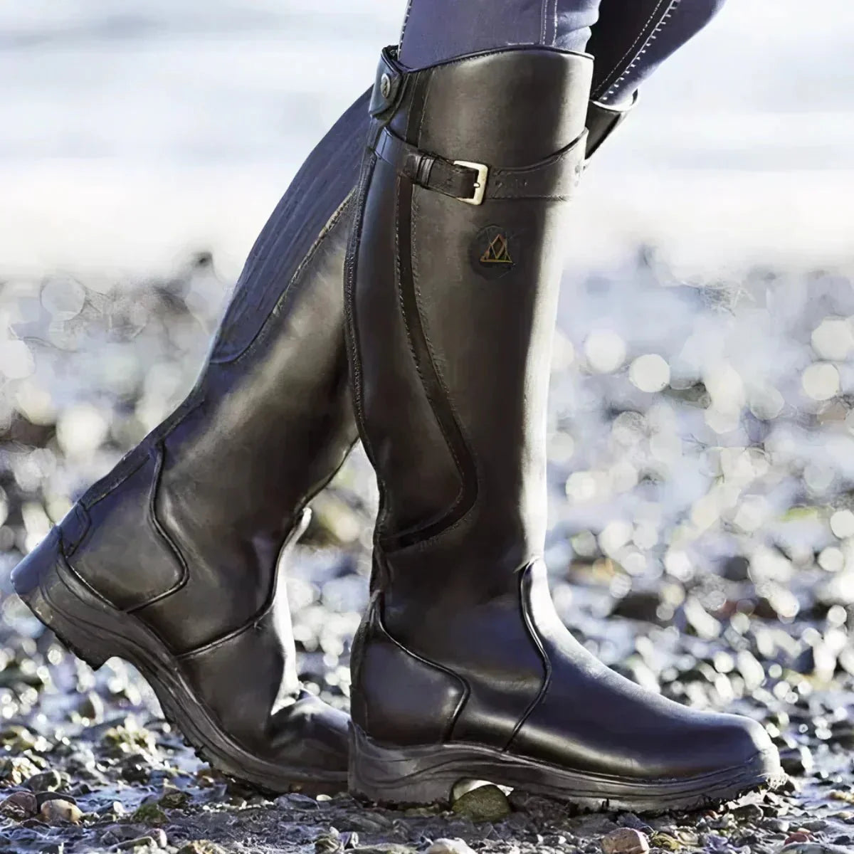 Bottes Imperméables avec Boucles Sous le Genou