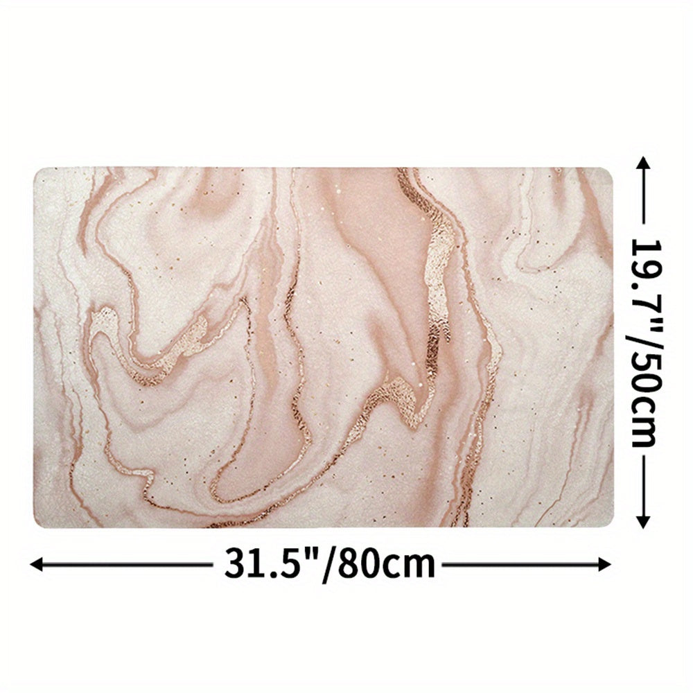 Tapis de bain antidérapant en marbre Fien – Confort luxueux et sécurité pour votre salle de bain