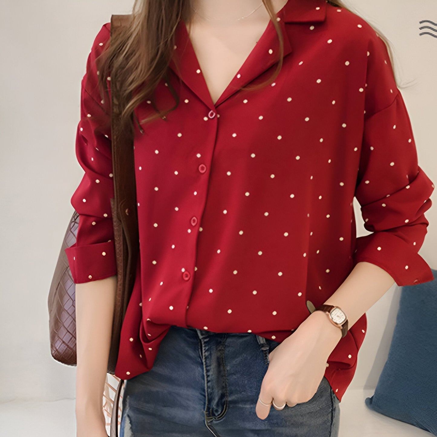 Chemisier Femme À Pois Élégant
