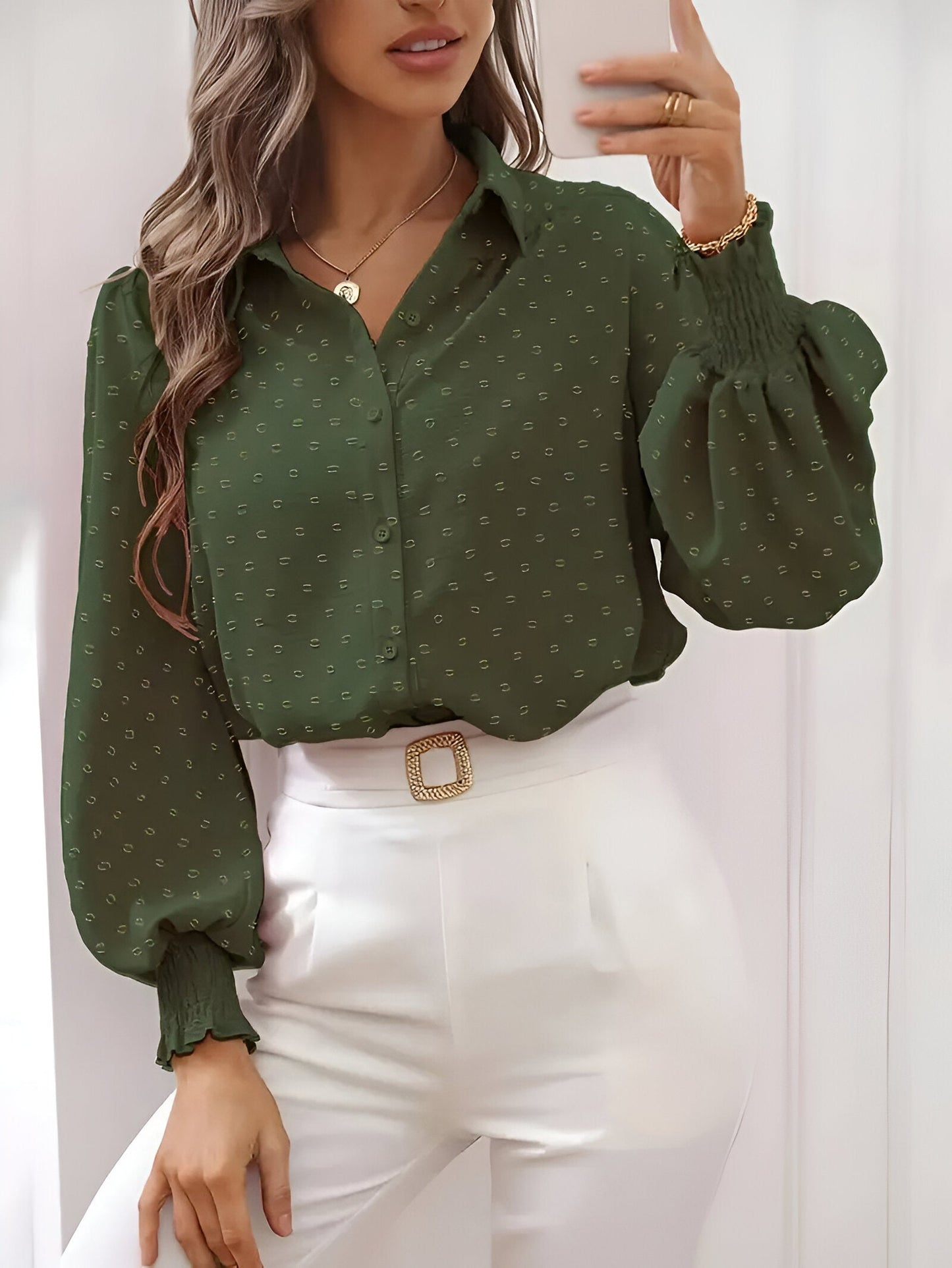 Chemisier Femme À Pois Élégant