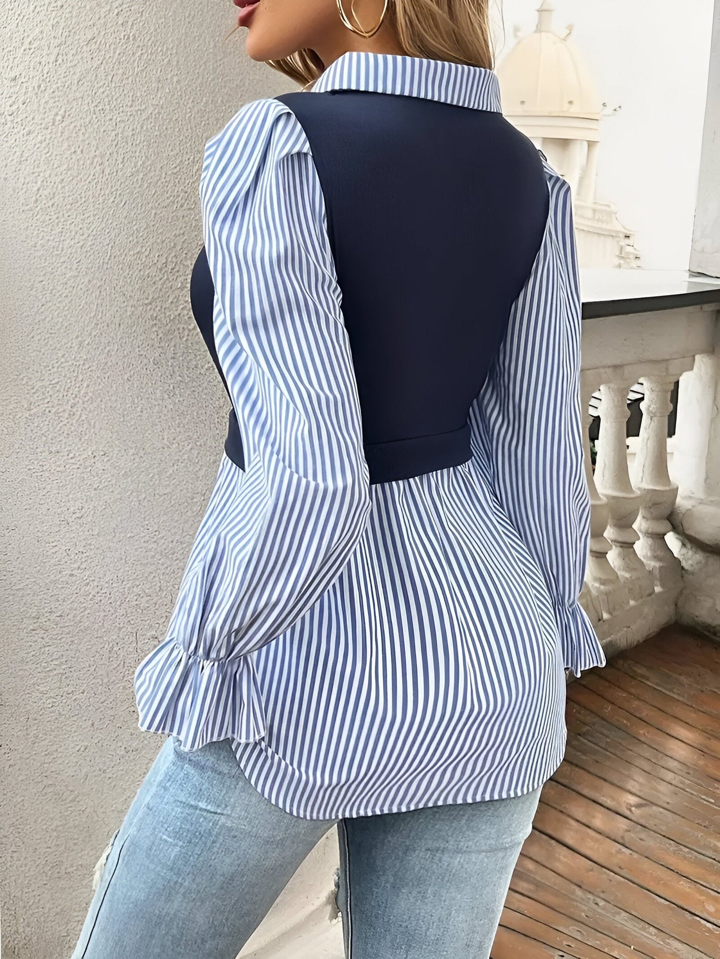 Chemisier Femme Élégant Rayé