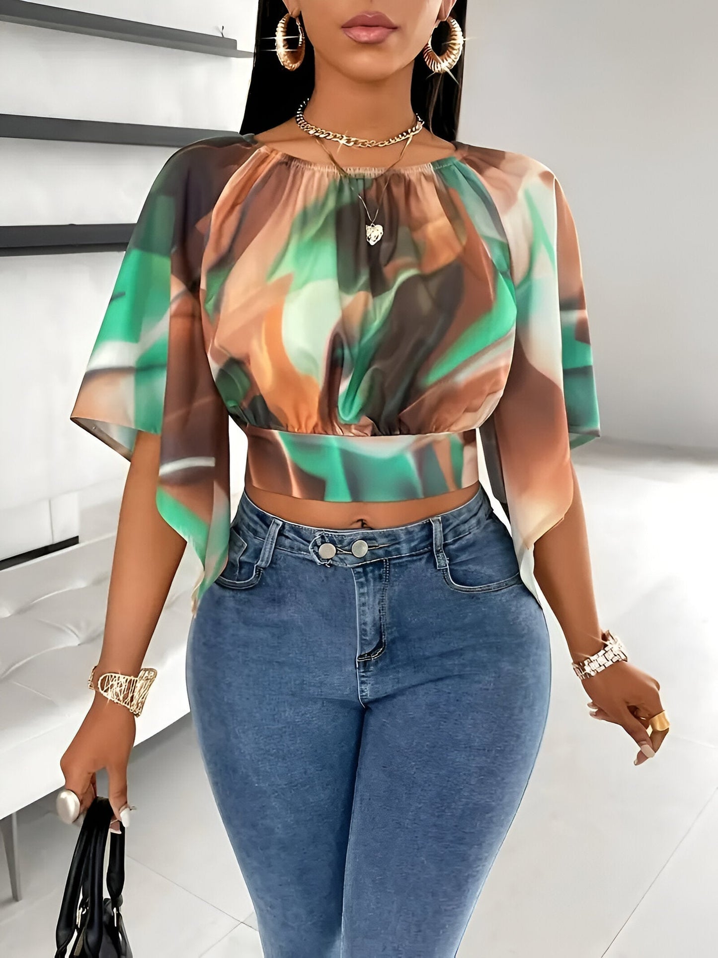 Chemisier Femme Tie-Dye Élégant