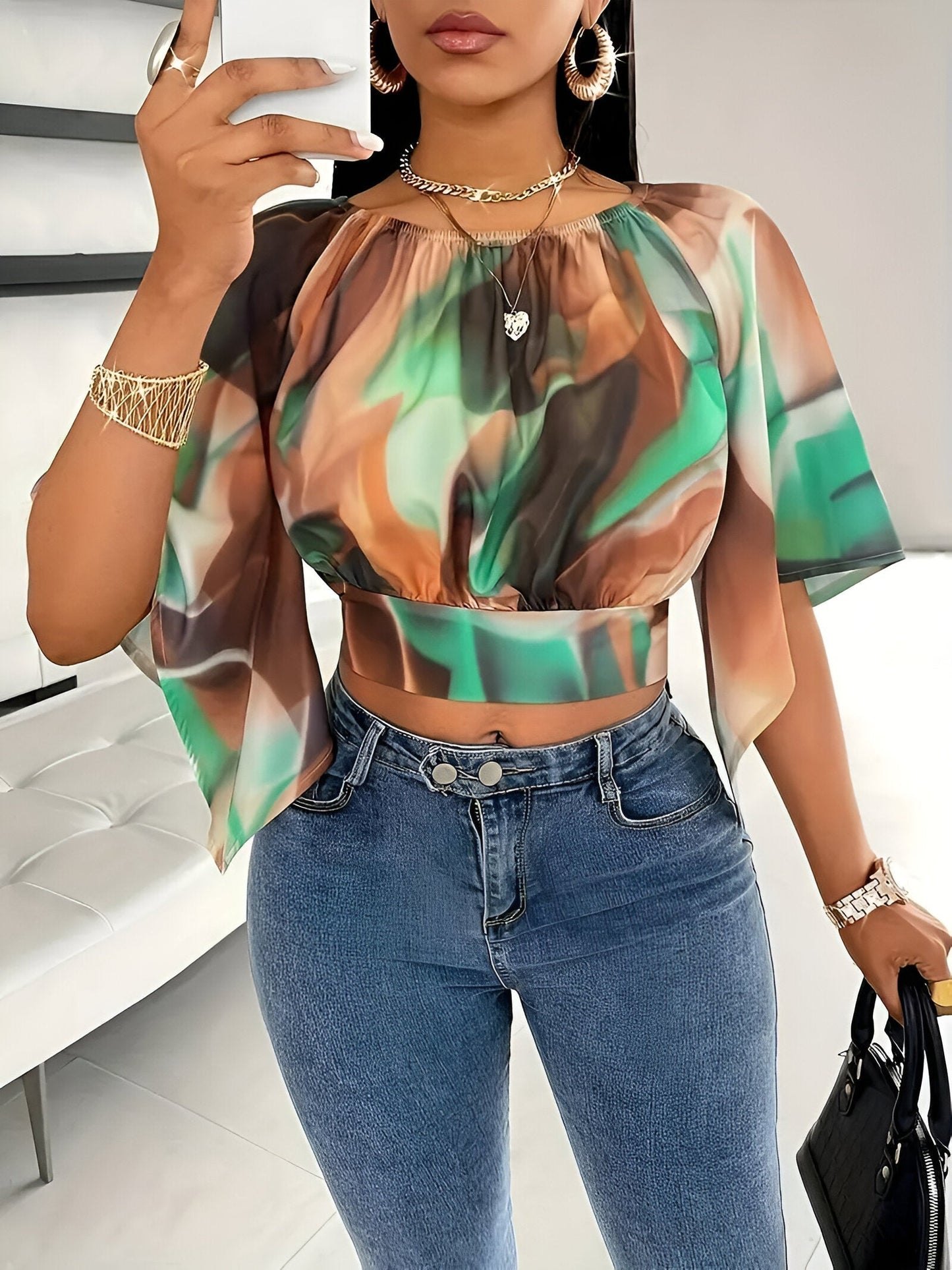 Chemisier Femme Tie-Dye Élégant
