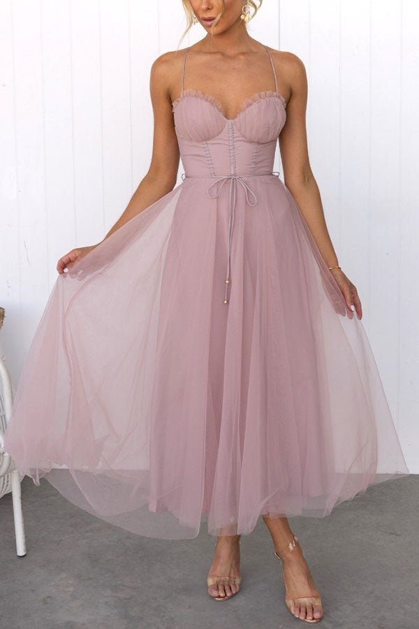 Chic Maxikleid à Bretelles pour Femmes