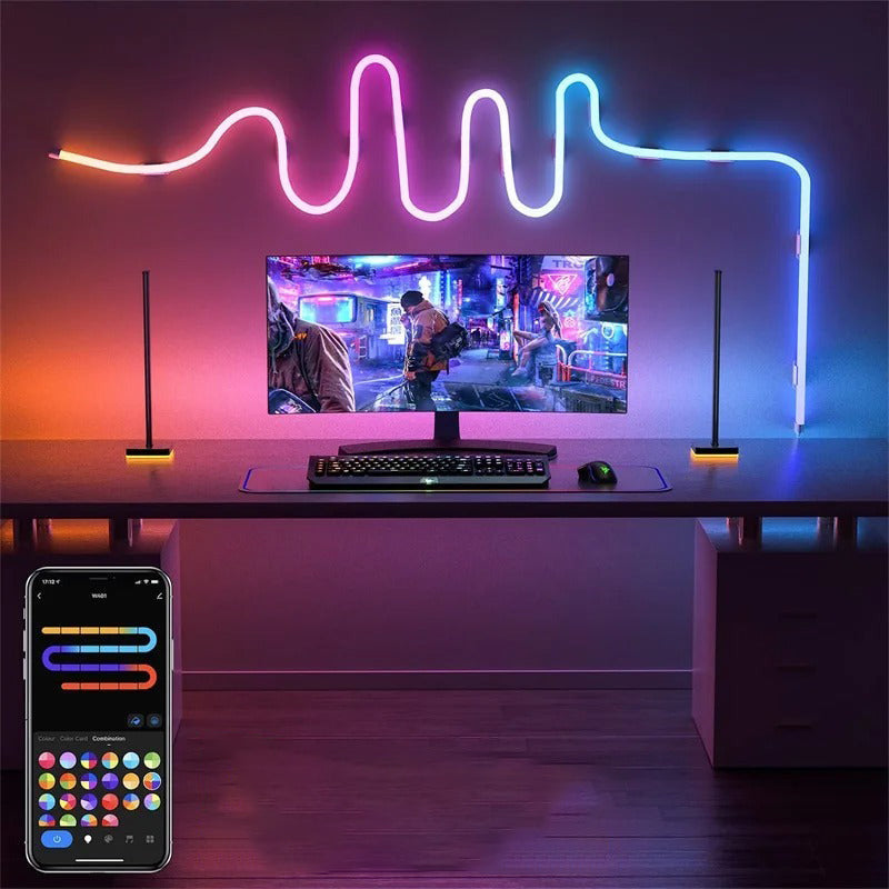 Bandes lumineuses LED néon flexibles – Contrôle intelligent, éclairage RGB synchronisé avec la musique