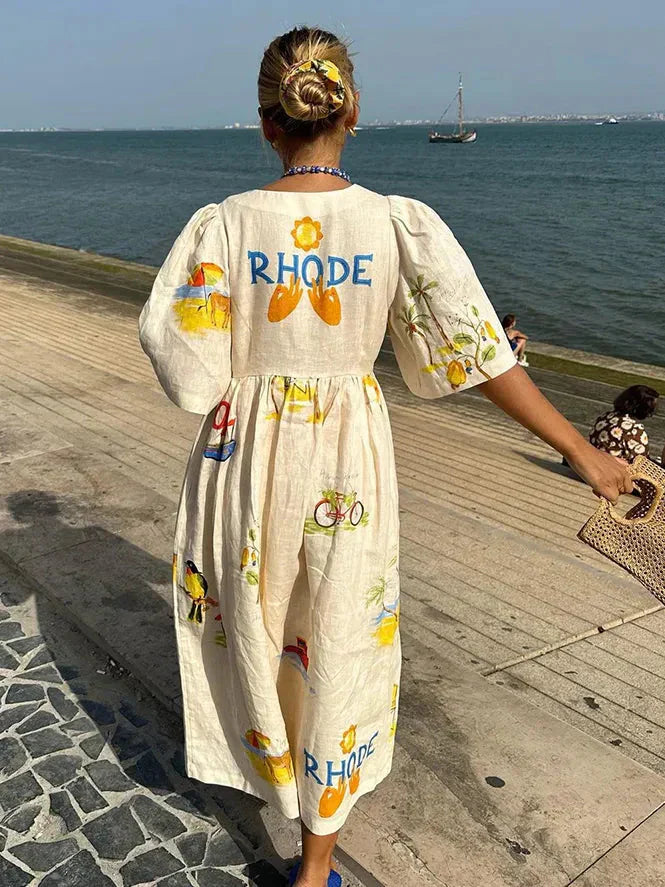 Xara - robe midi en lin élégant