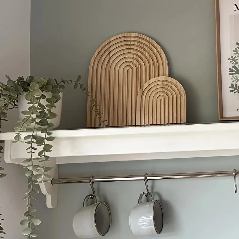 Skogen Boho Décoration Murale en Bois en Arc – Design Géométrique pour des Accents Naturels dans Chaque Pièce