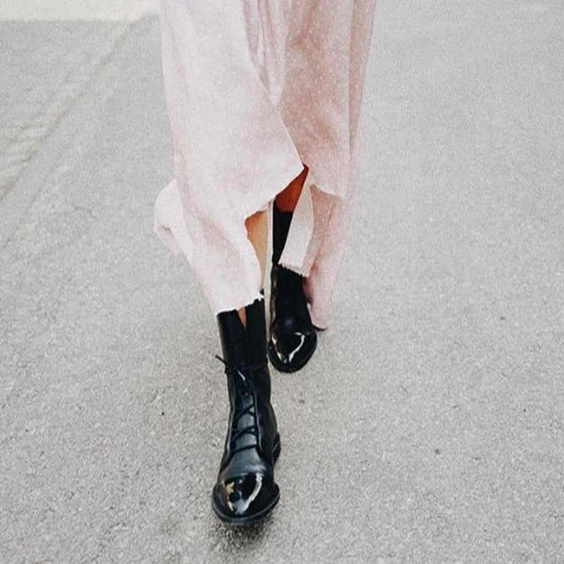 Bottes Hiver Femme Élégantes en Cuir Noir de Haute Qualité