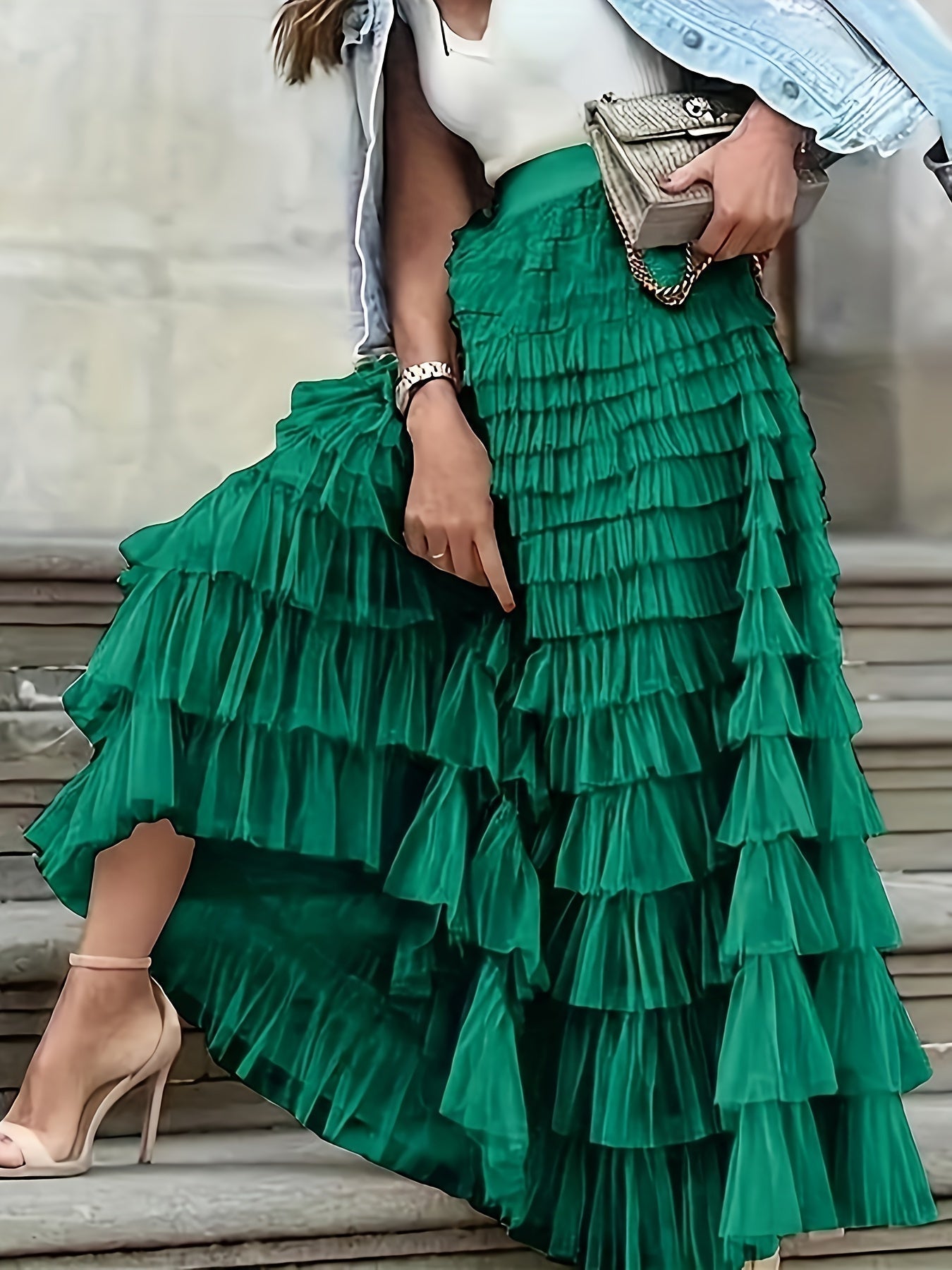 Jupe Longue Femme Élégante en Polyester Léger - Coupe Fluide et Confort Optimal