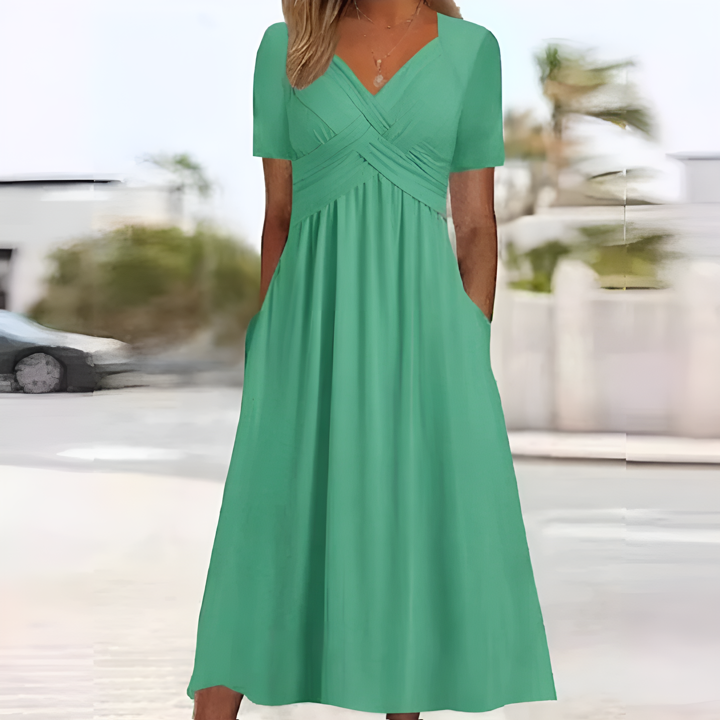 Robe Midi Élégante en Polyester – Femme – Rosella