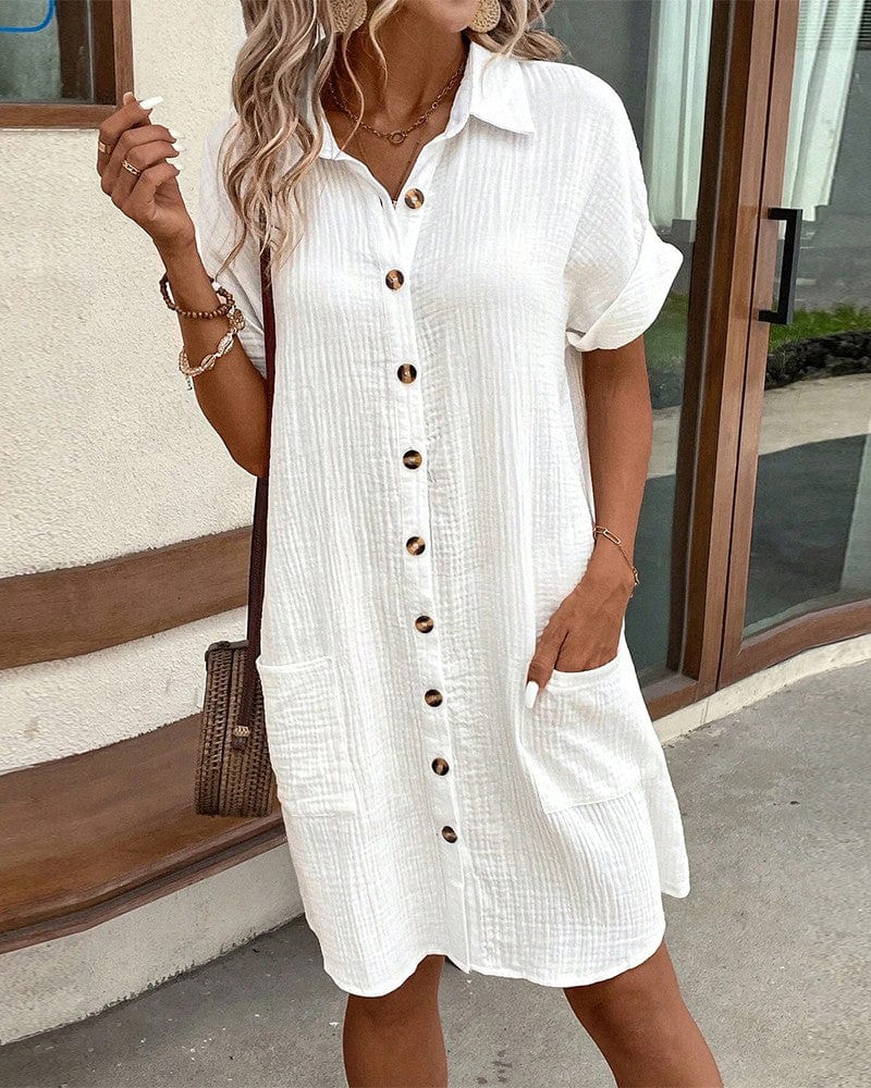 Robe Chemise Confortable en Polyester – Femme – Mélanie