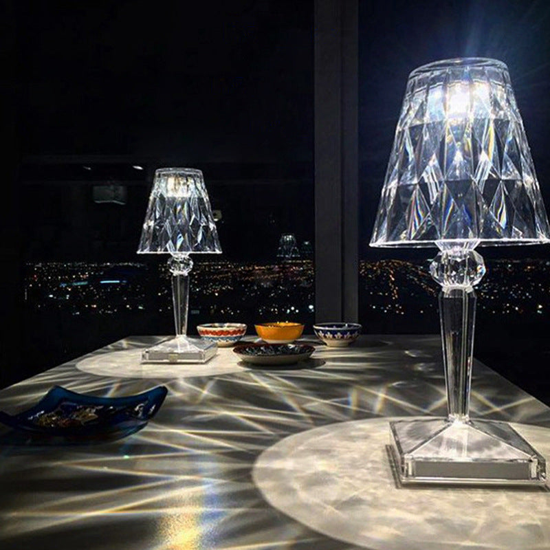 Lampe de table en verre diamant fascinante