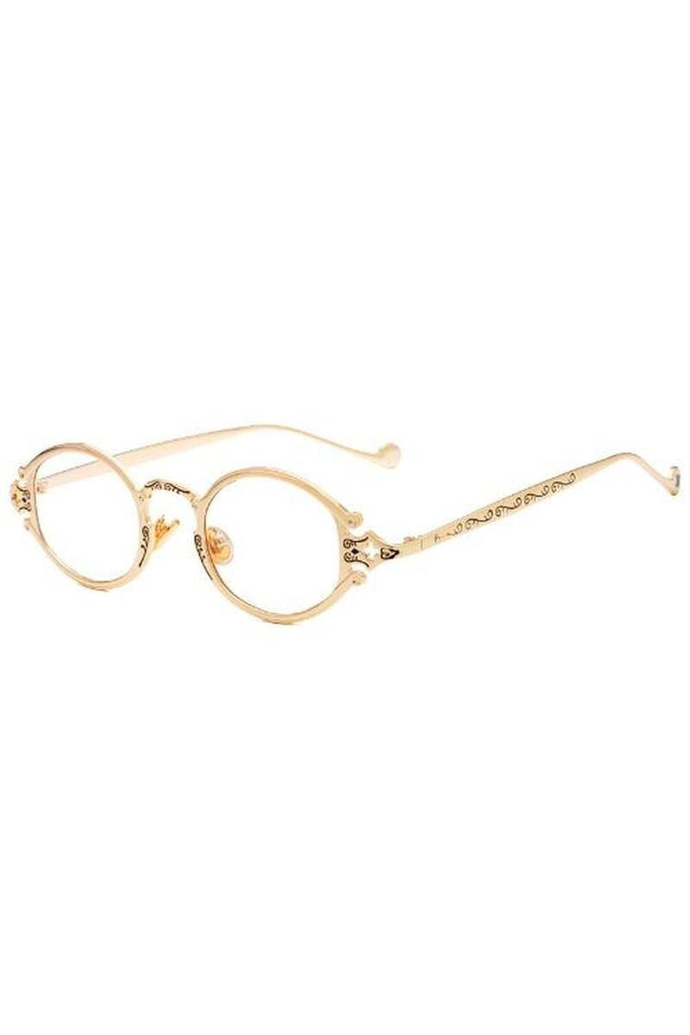 Lunettes de soleil ovales couleur or