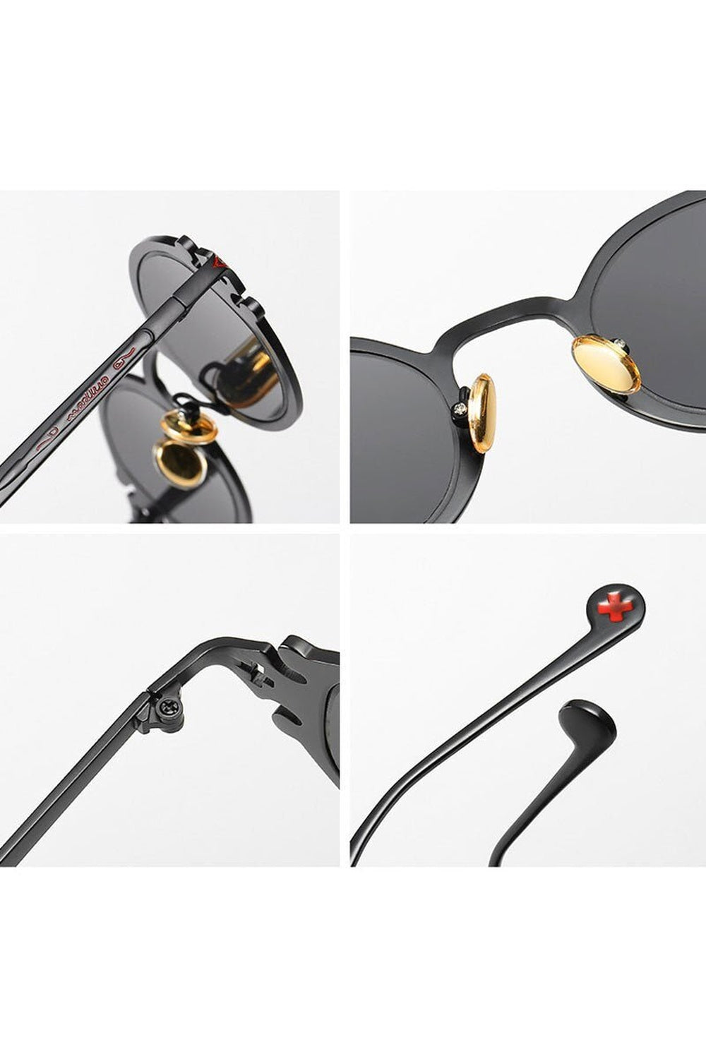 Lunettes de soleil ovales couleur or