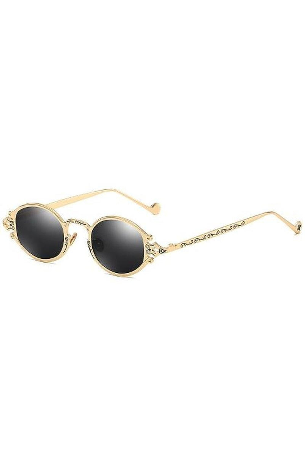 Lunettes de soleil ovales couleur or
