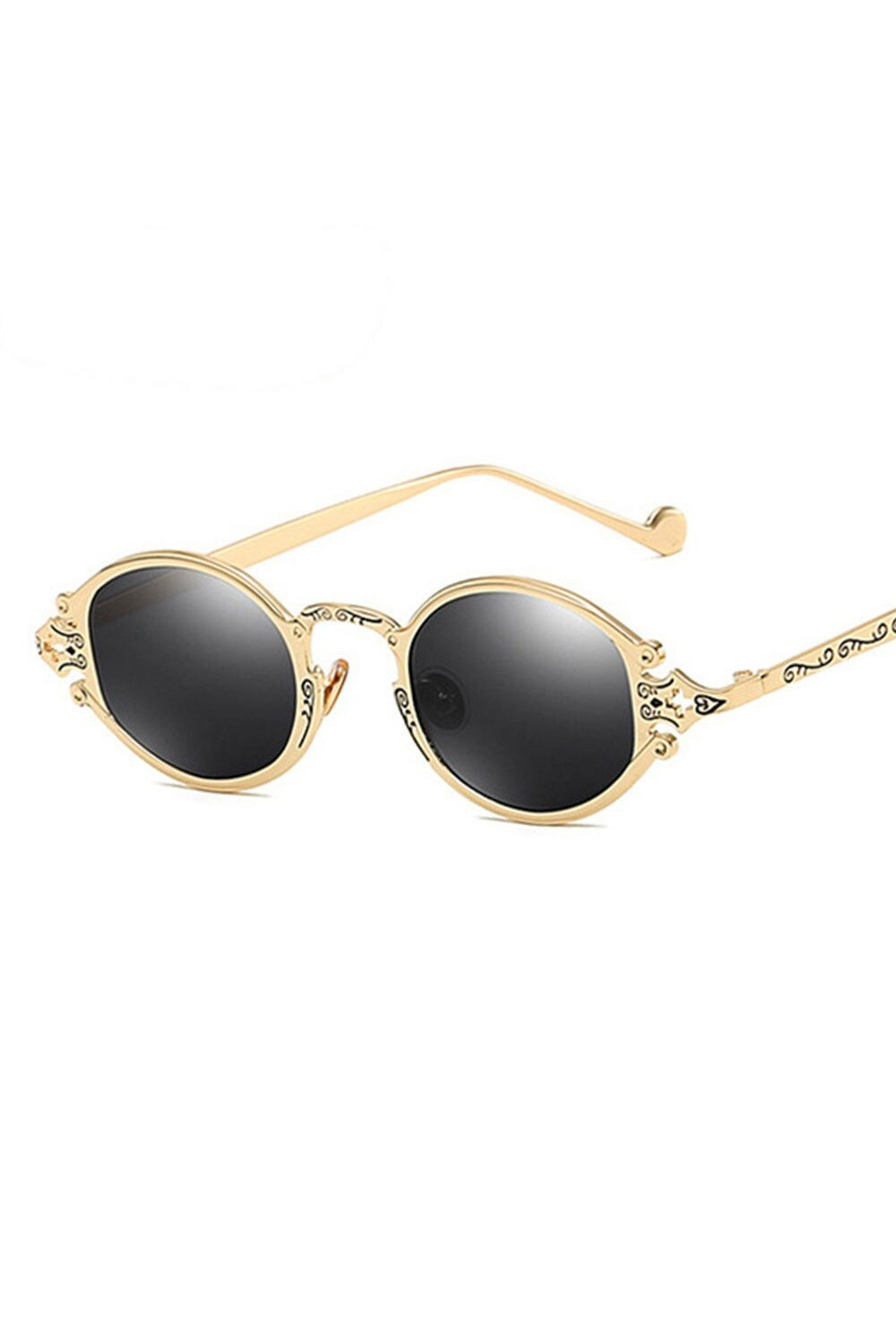 Lunettes de soleil ovales couleur or