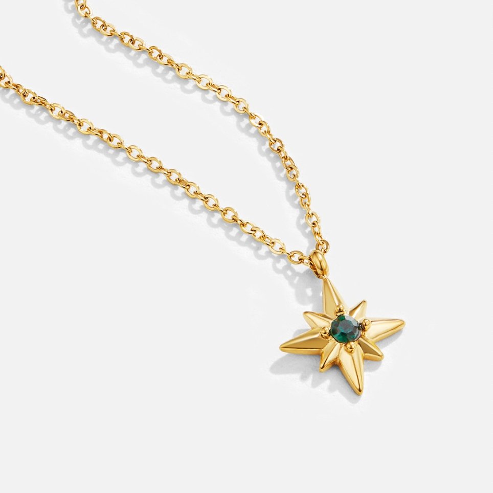 Collier en cristal émeraude Étoile Guidante