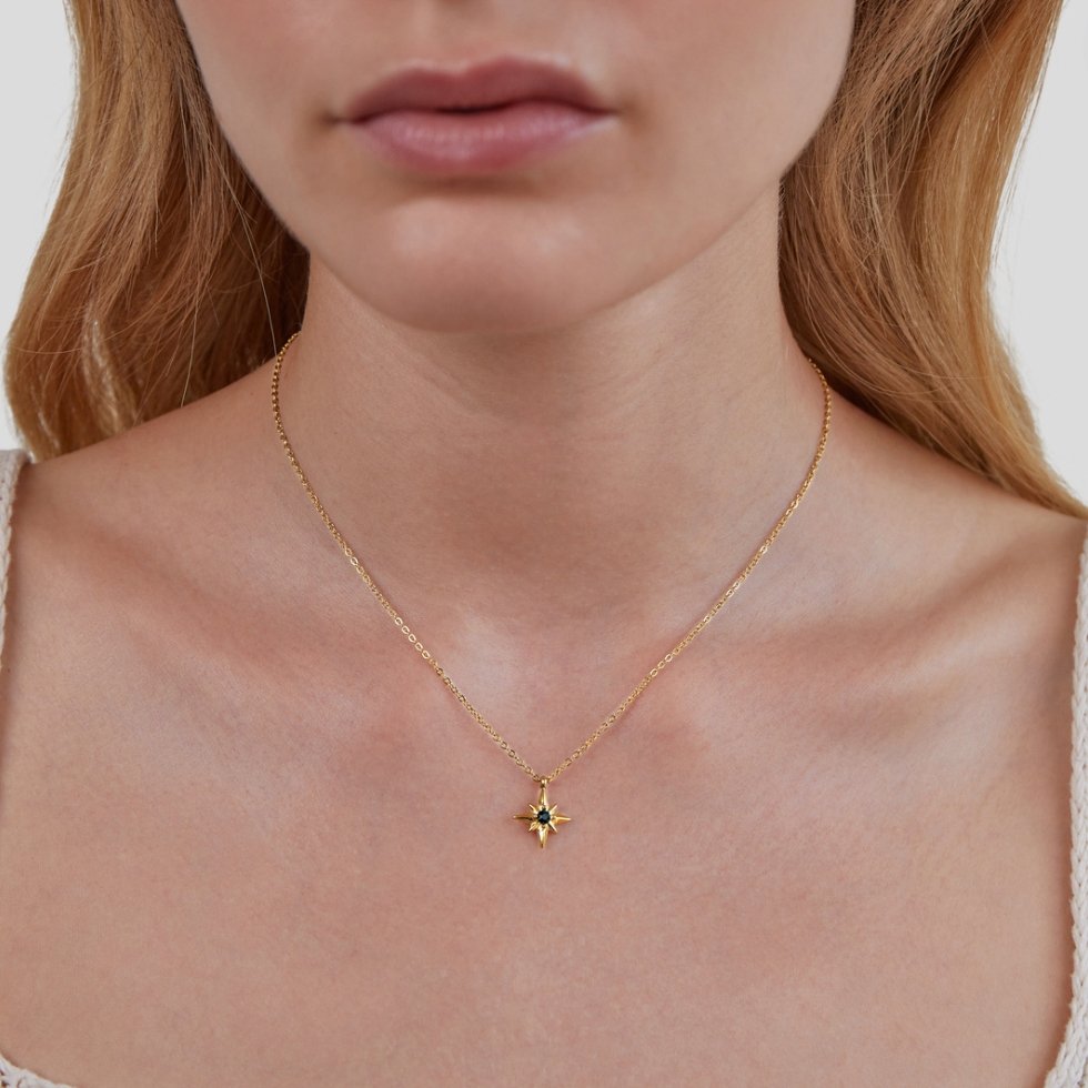 Collier en cristal émeraude Étoile Guidante