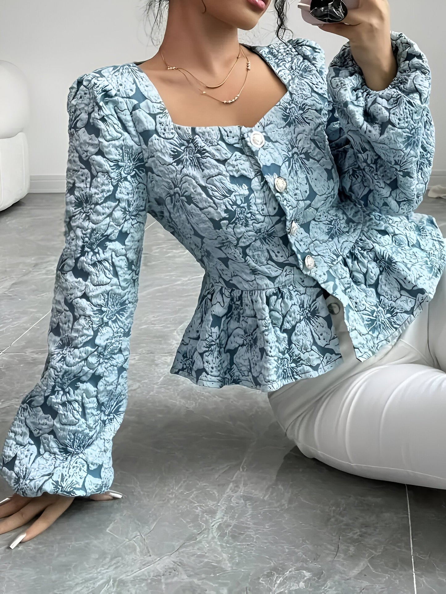 Haut Femme Élégant à Volants