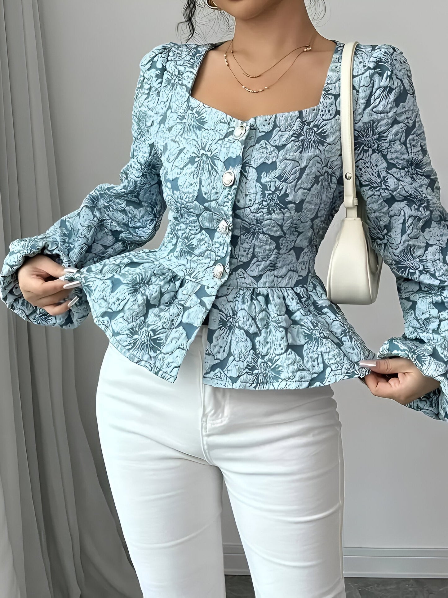 Haut Femme Élégant à Volants
