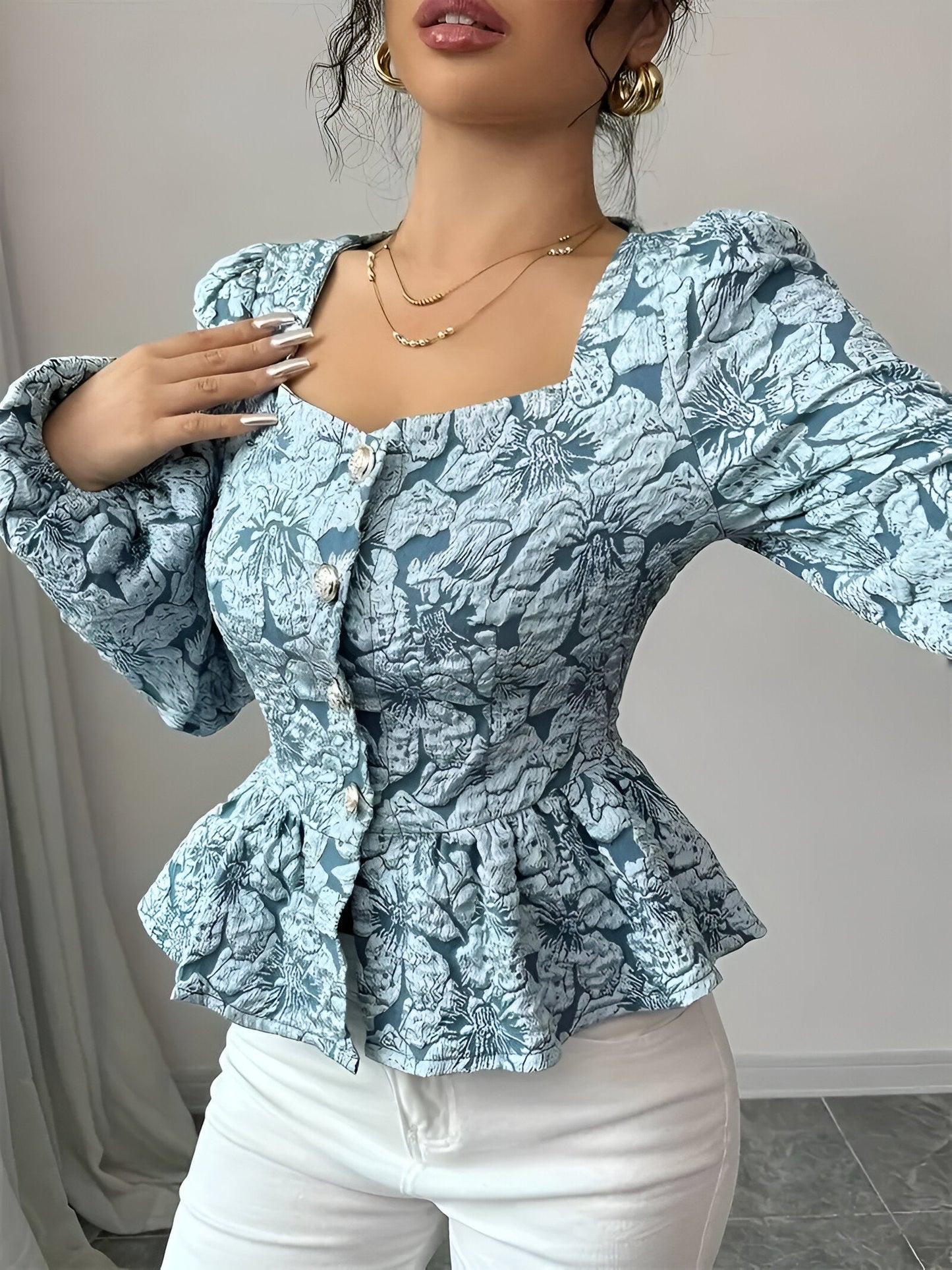 Haut Femme Élégant à Volants
