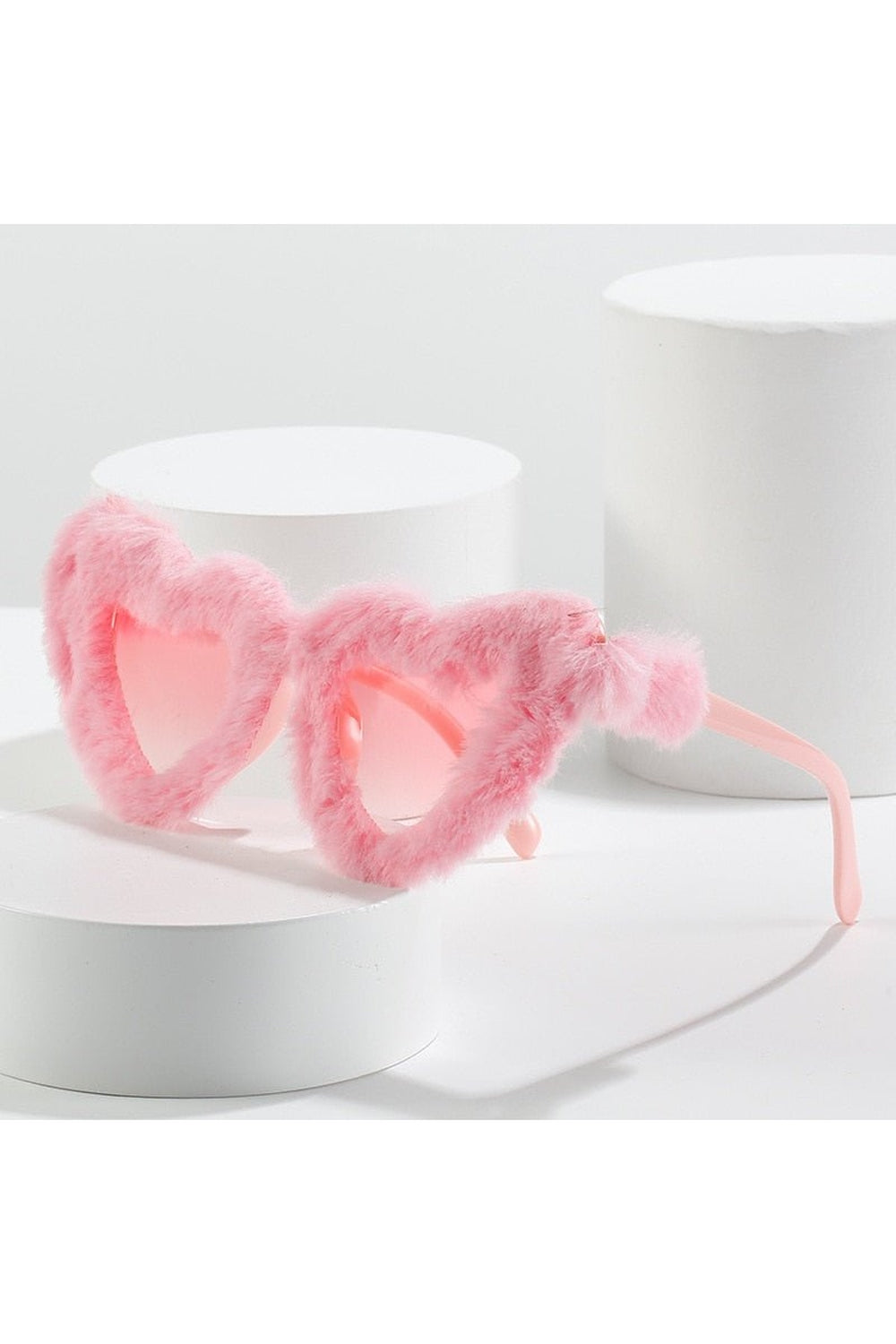 Lunettes de soleil en peluche en forme de cœur