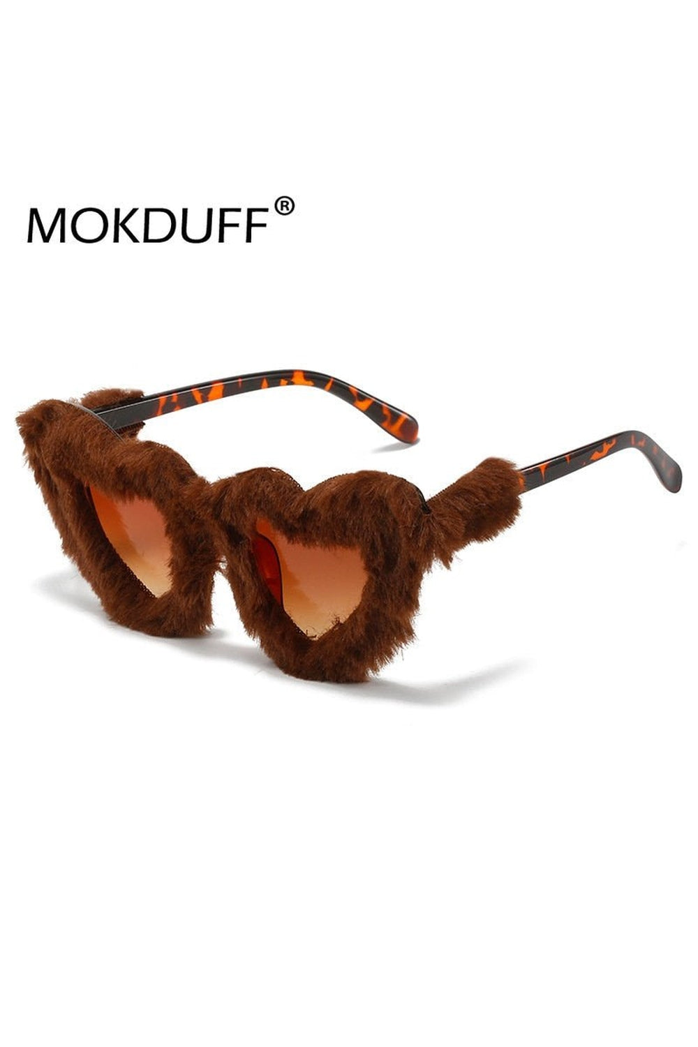 Lunettes de soleil en peluche en forme de cœur