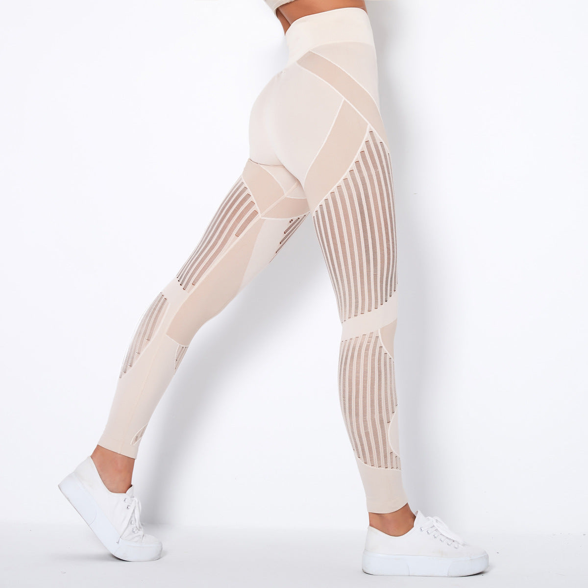 Variant image for Legging Noir Femme Sport Taille Haute Fitness avec Panneaux de Maille - Confort Optimal pour Yoga et Gym-5
