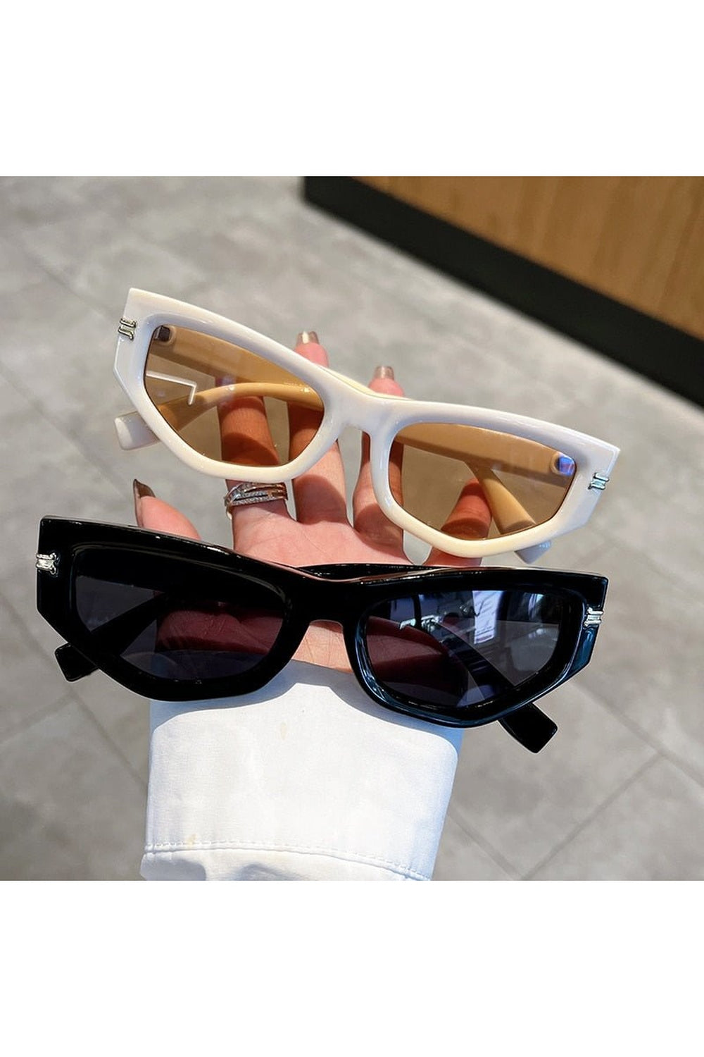 Lunettes de soleil œil de chat à dégradé irrégulier