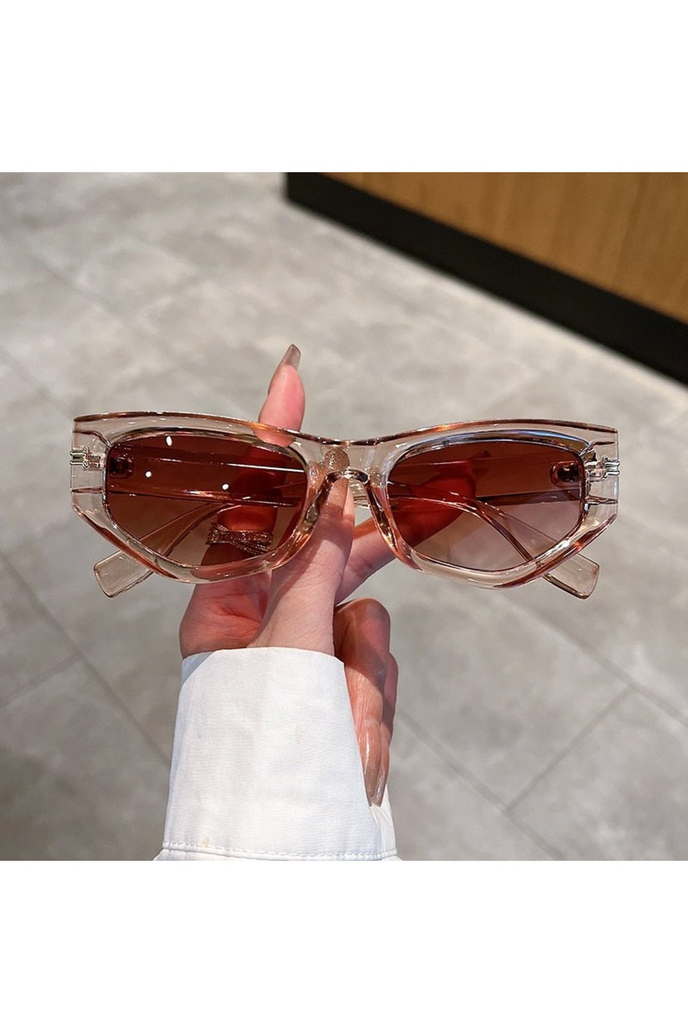 Lunettes de soleil œil de chat à dégradé irrégulier