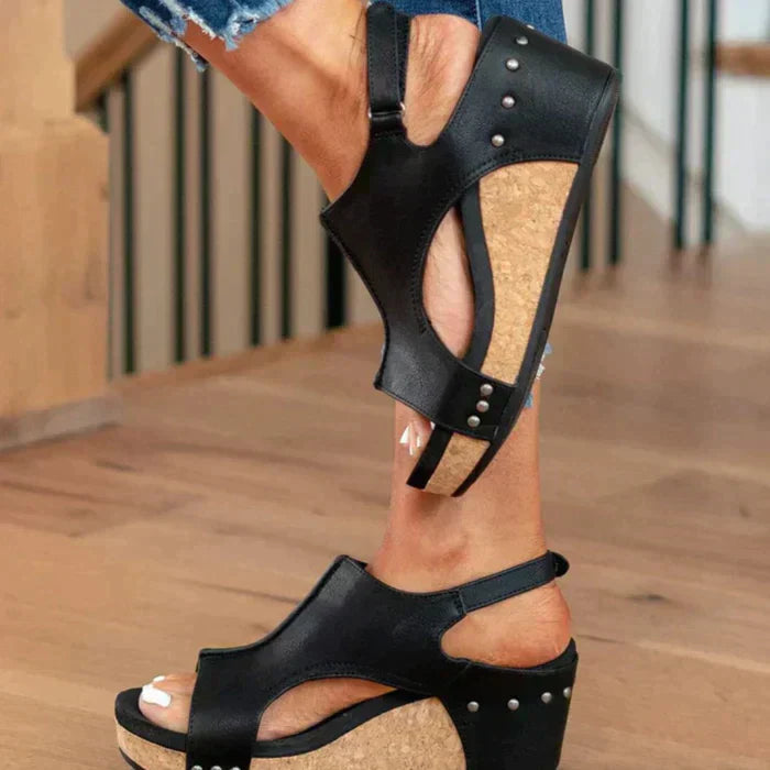 Sandales Femmes Confortables Élégantes à Talon Compensé pour l'Été
