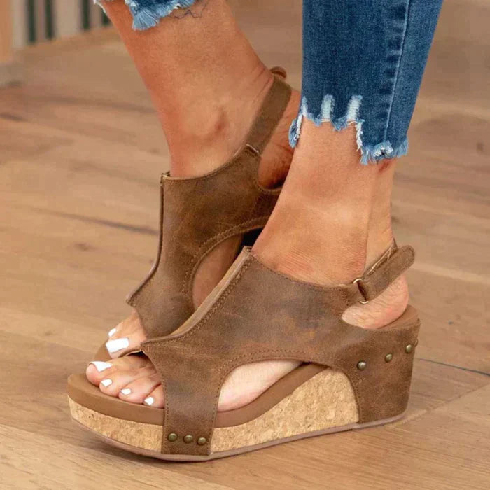 Sandales Femmes Confortables Élégantes à Talon Compensé pour l'Été