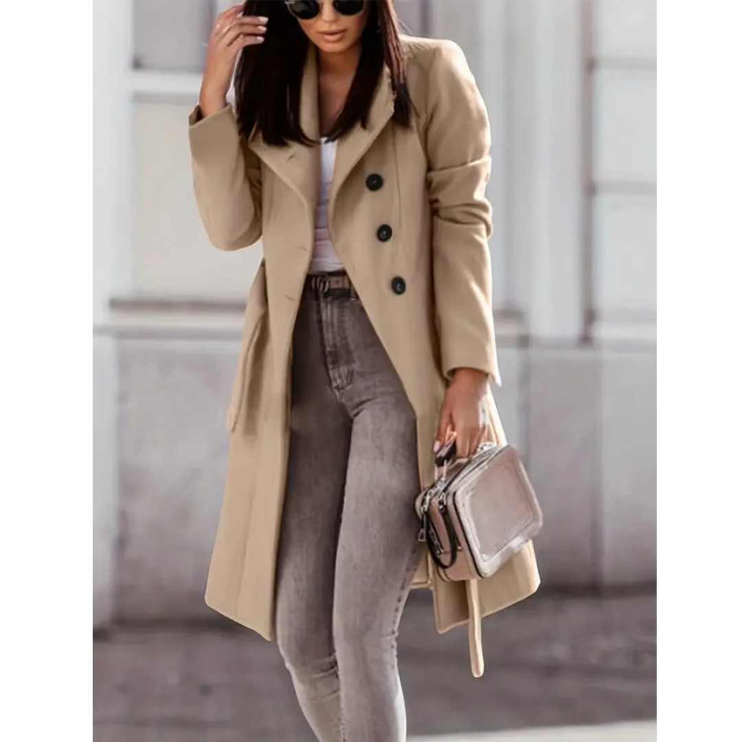 Trench chaud long pour les femmes