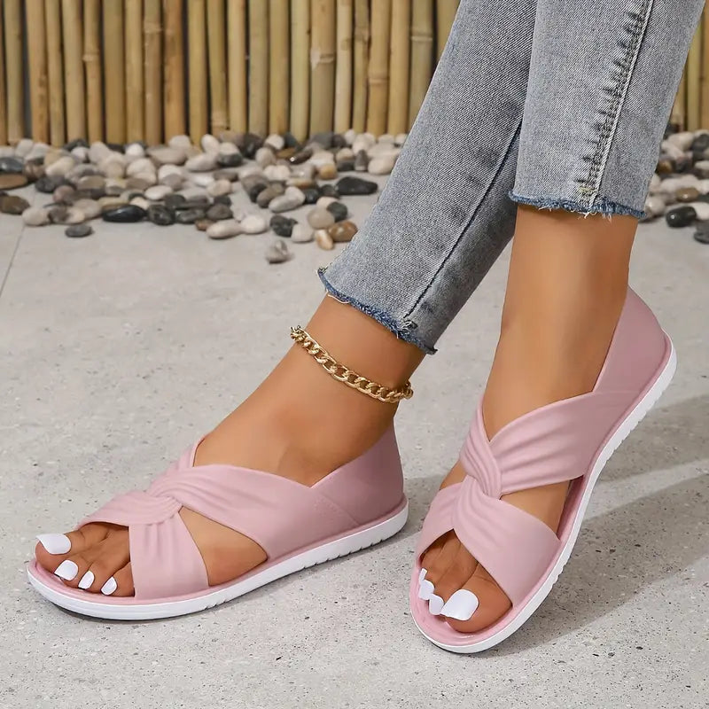 Sandales Femmes Légères à Sangles Croisées - Confort Été, Design Respirant, Polyvalentes