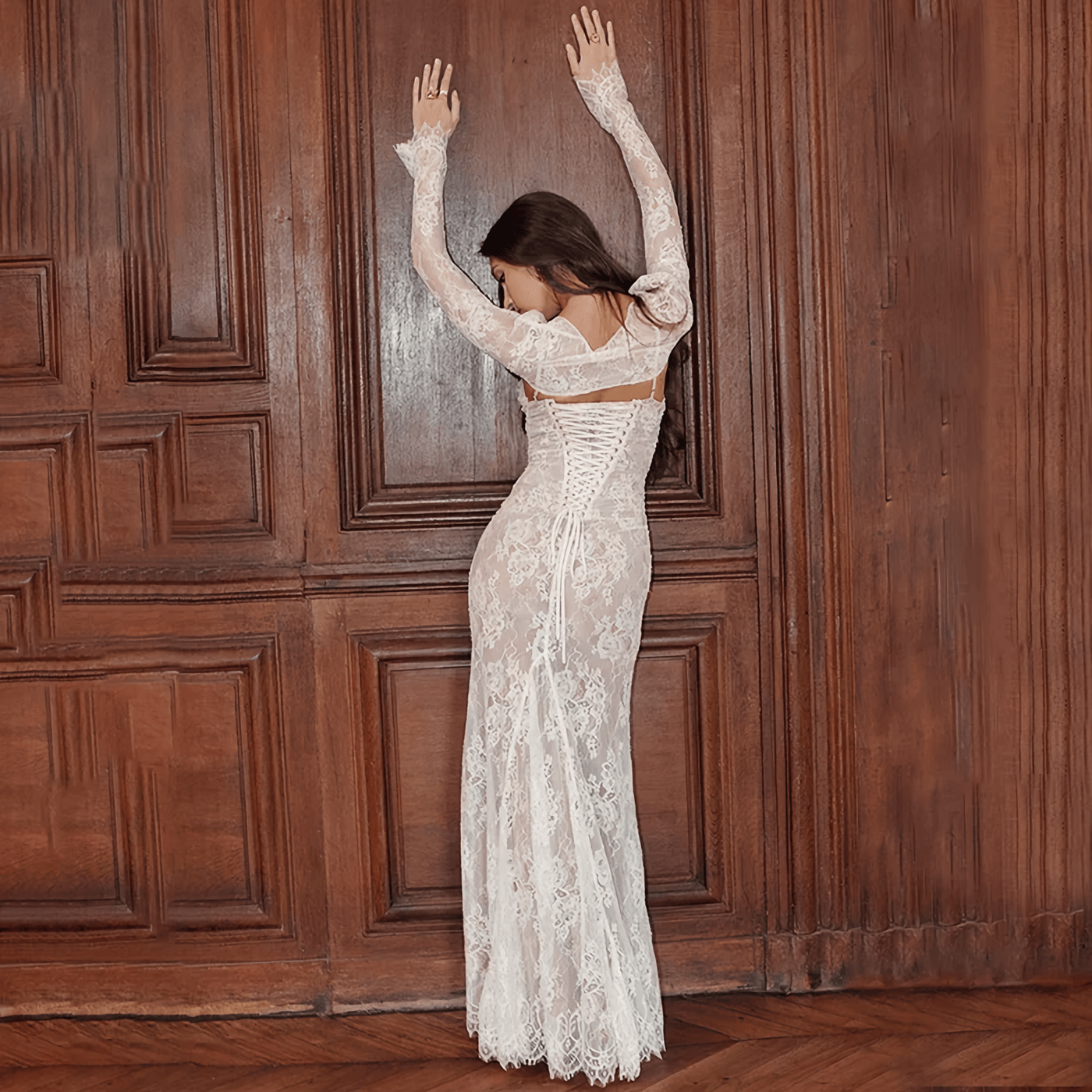 Maxi Robe Élégante avec Détails en Dentelle pour Femmes