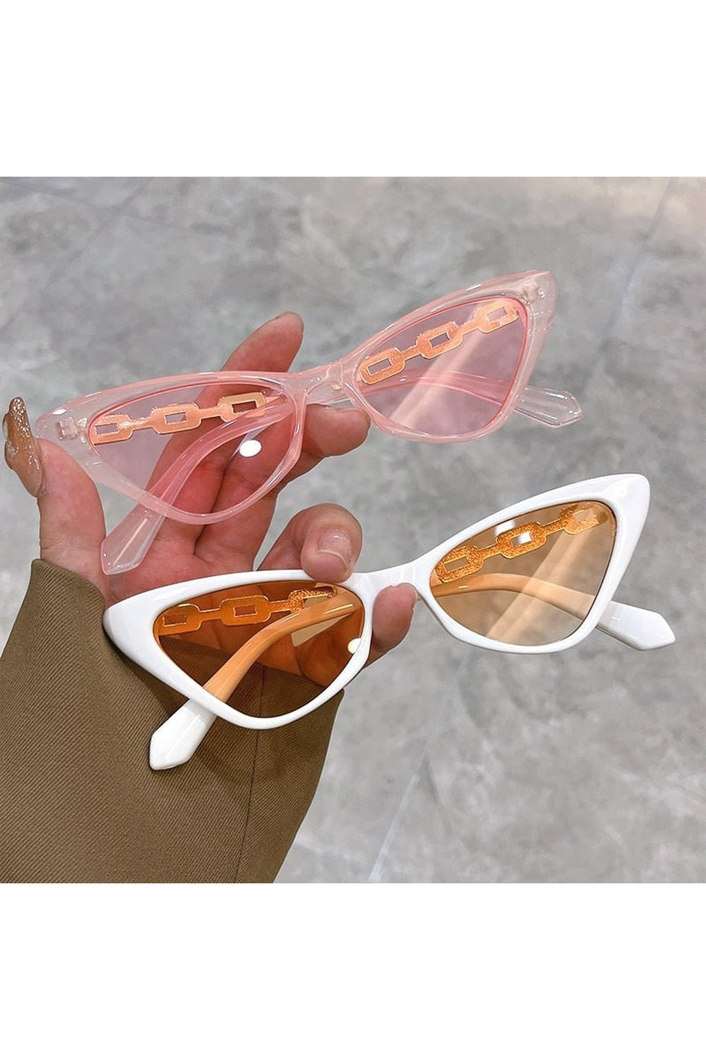 Lunettes de soleil œil de chat multicolores