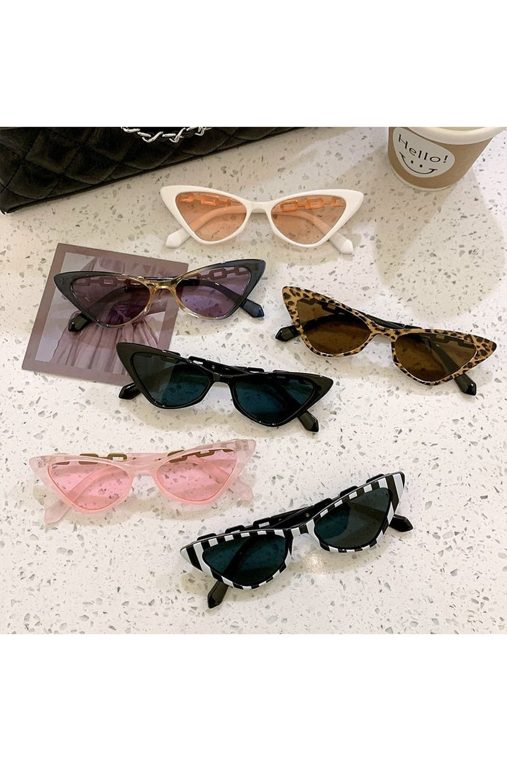 Lunettes de soleil œil de chat multicolores