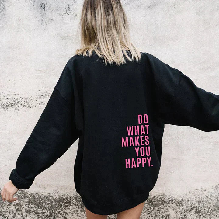 Sweat à capuche surdimensionné pour les dames avec un slogan de motivation - ajustement détendu et lâche