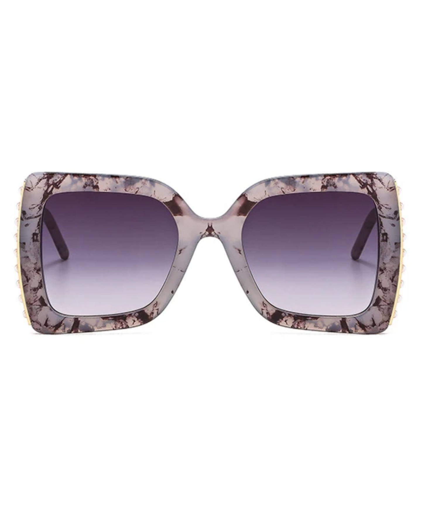 Lunettes de soleil carrées surdimensionnées avec strass